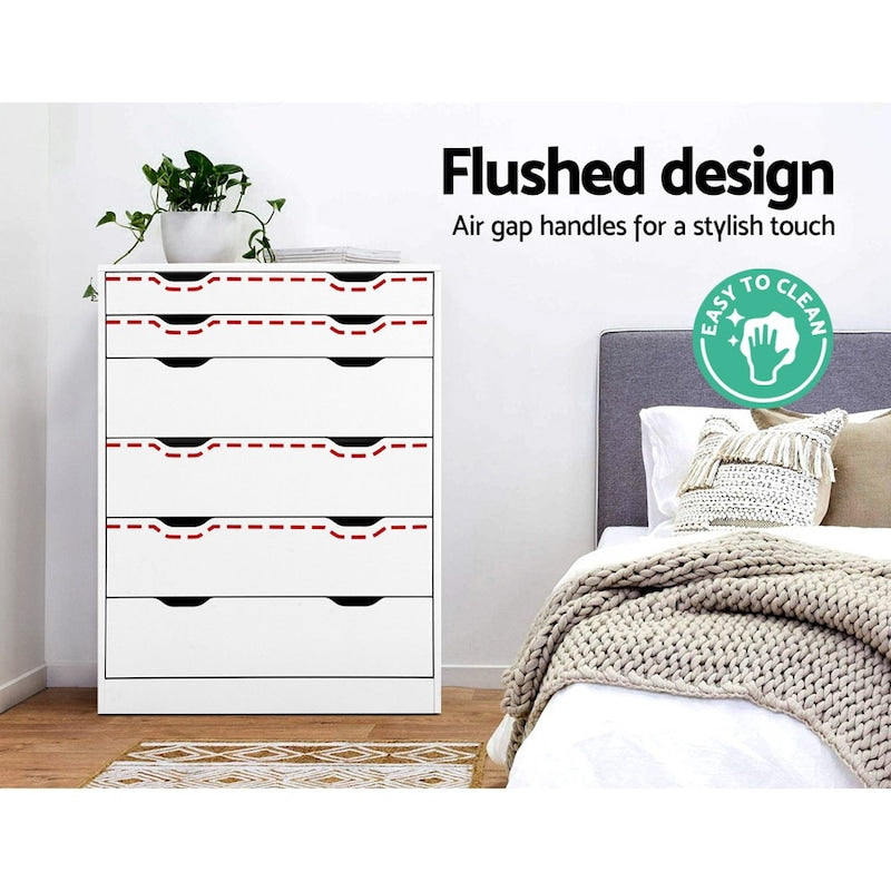 Artiss 6 Chest of Drawers - MYLA White