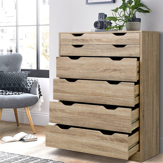 1 Artiss 6 Chest of Drawers Oak