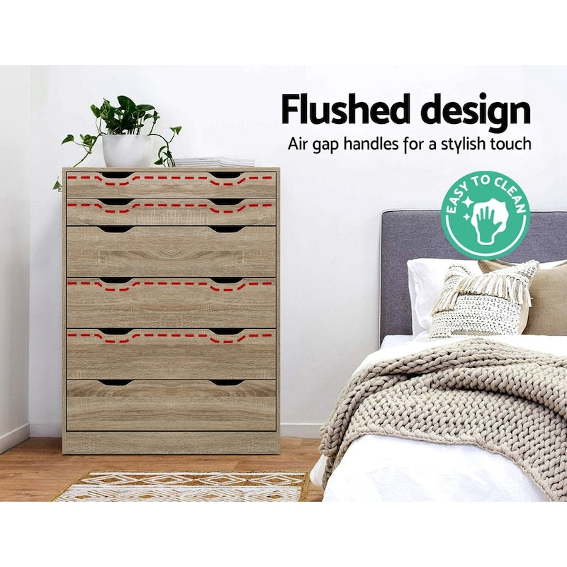 1 Artiss 6 Chest of Drawers Oak